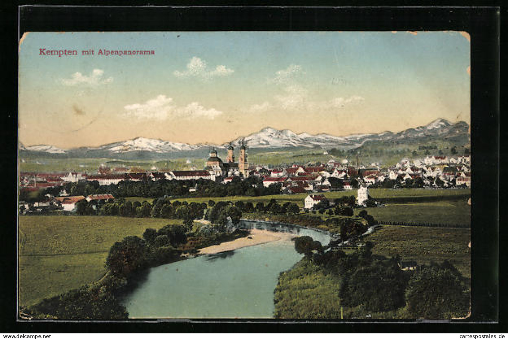 AK Kempten, Ortsansicht Mit Alpenpanorama  - Kempten