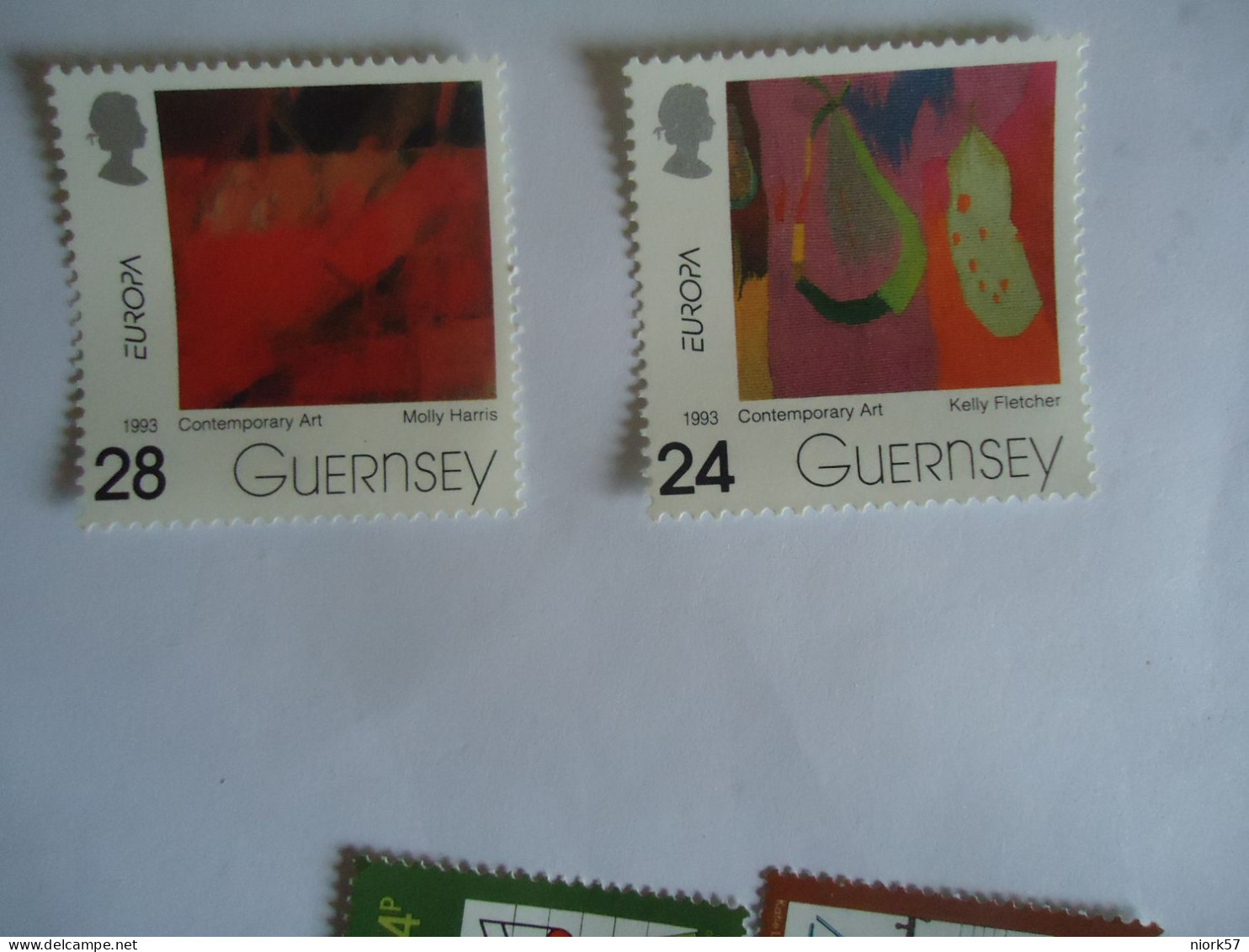 GUERNSEY MNH STAMPS SET 4   EUROPA 93  PAINTING  2 Scan - 1993