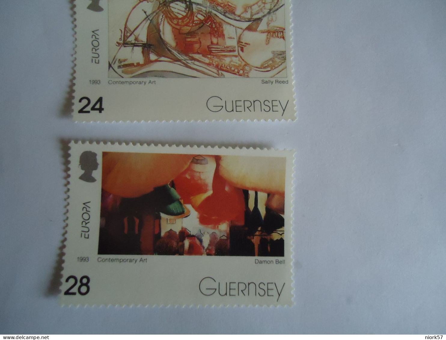 GUERNSEY MNH STAMPS SET 4   EUROPA 93  PAINTING  2 Scan - 1993