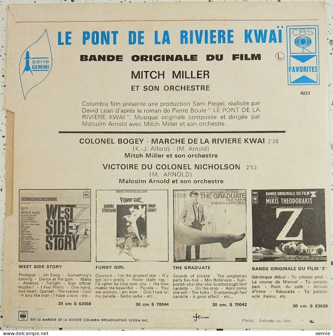 LE PONT DE LA RIVIERE KWAI  °  MITCH MILLER ET SON ORCHESTRE - Filmmuziek
