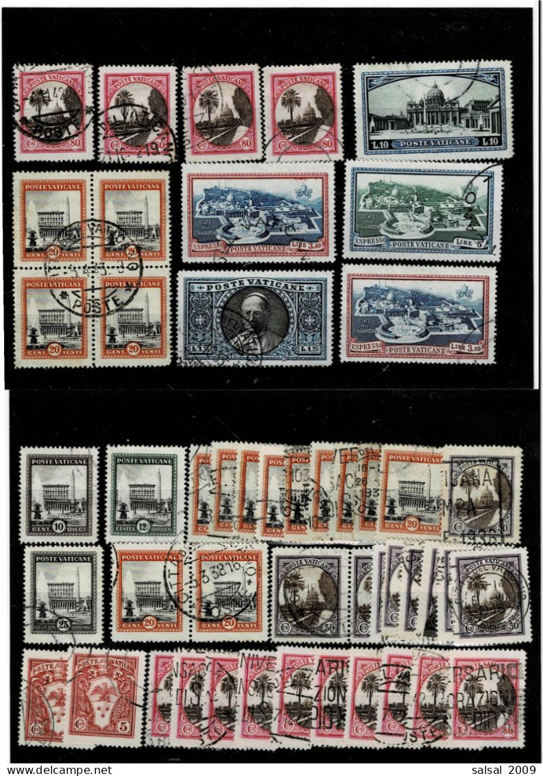 VATICANO ,"Giardini E Medaglioni" ,48 Pezzi Usati ,qualita Ottima - Used Stamps