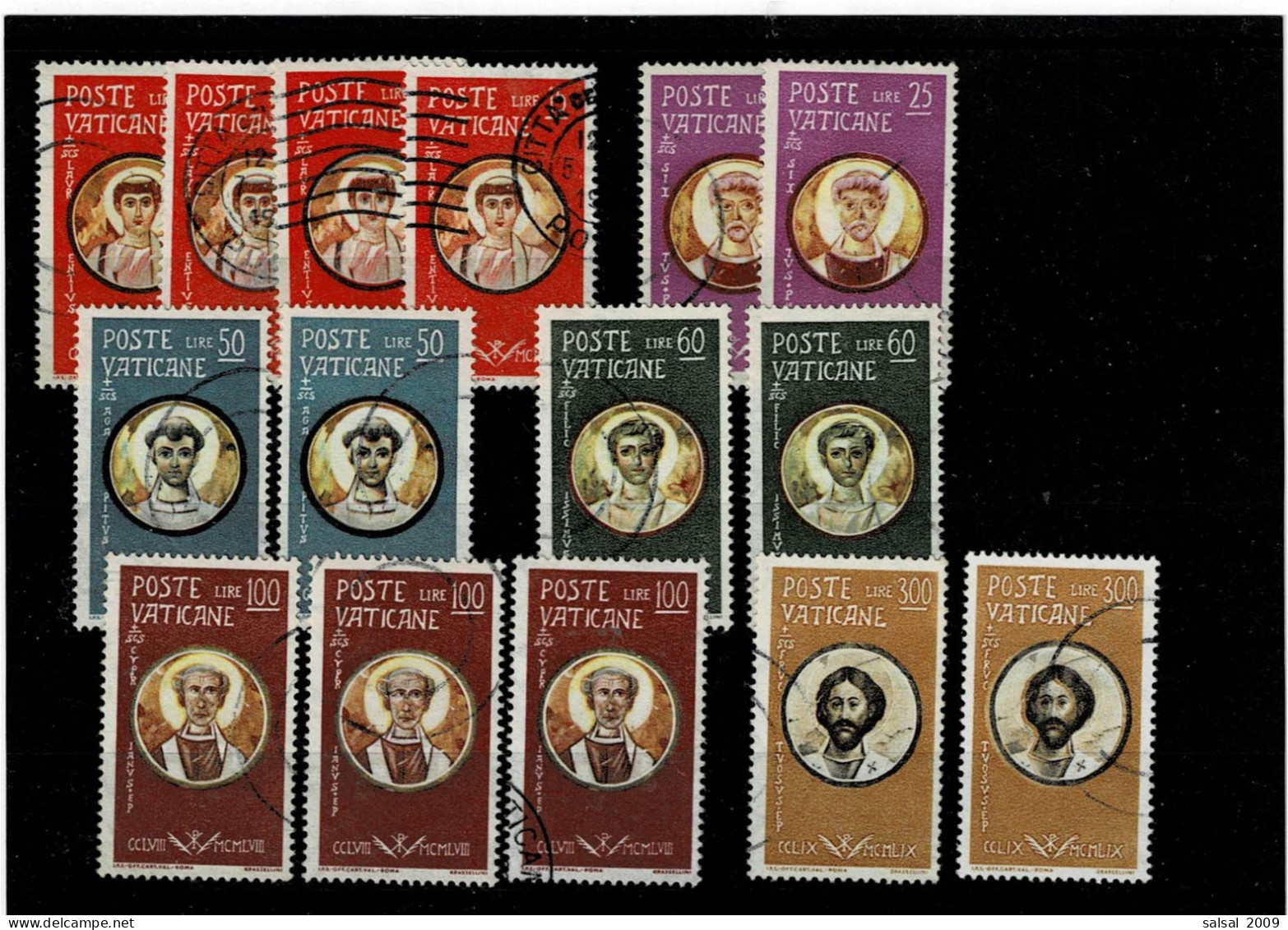 VATICANO ,"Martiri Valeriani" ,2 Serie Complete+alcune Spezzature ,usati ,qualita Ottima - Used Stamps