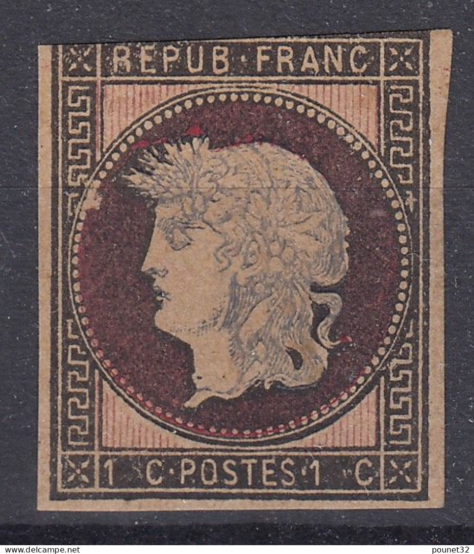 FRANCE 1876 ESSAI PROJET GAIFFE 1c CADRE ROSE & NOIR EFFIGIE GRISE NEUF - A VOIR - Prove, Non Emessi, Vignette Sperimentali