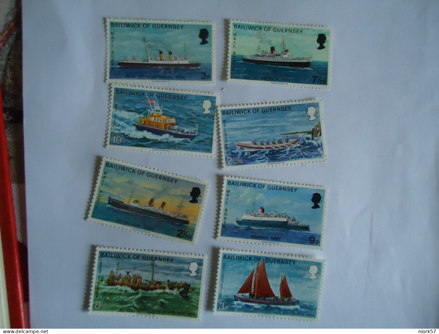 GUERNSEY MNH    STAMPS SET 8   1974 SHIPS  BOATS - Barcos