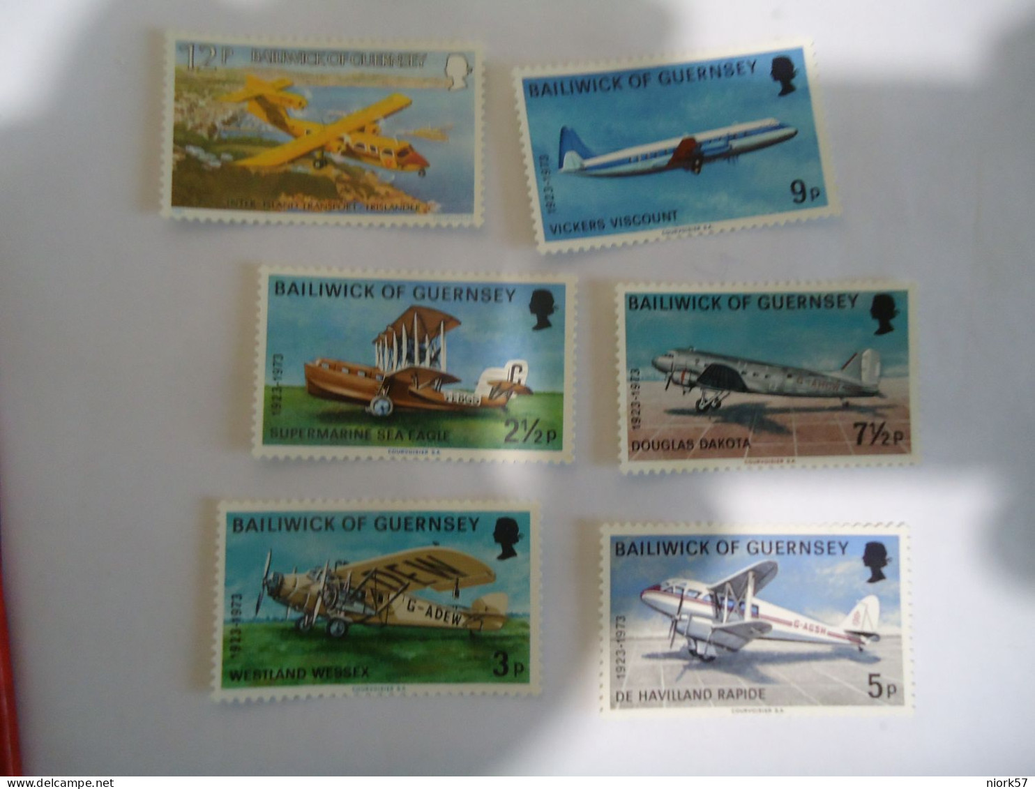GUERNSEY MNH   STAMPS SET 6  1981 AIRPLANES - Aviones