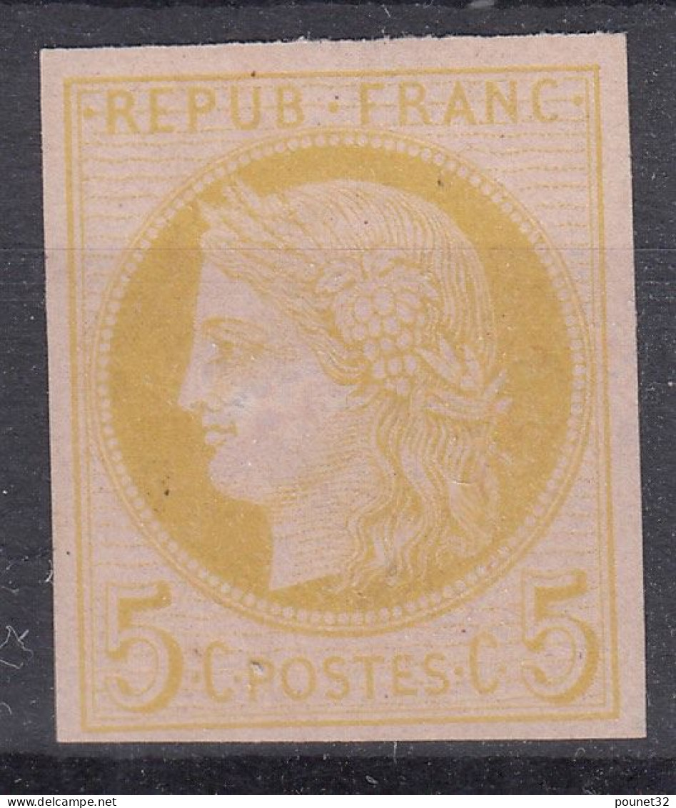 FRANCE ESSAI DE COULEUR DU CERES 5c N° 53 EN JAUNE SUR ROSE - TB MARGES - Prove, Non Emessi, Vignette Sperimentali