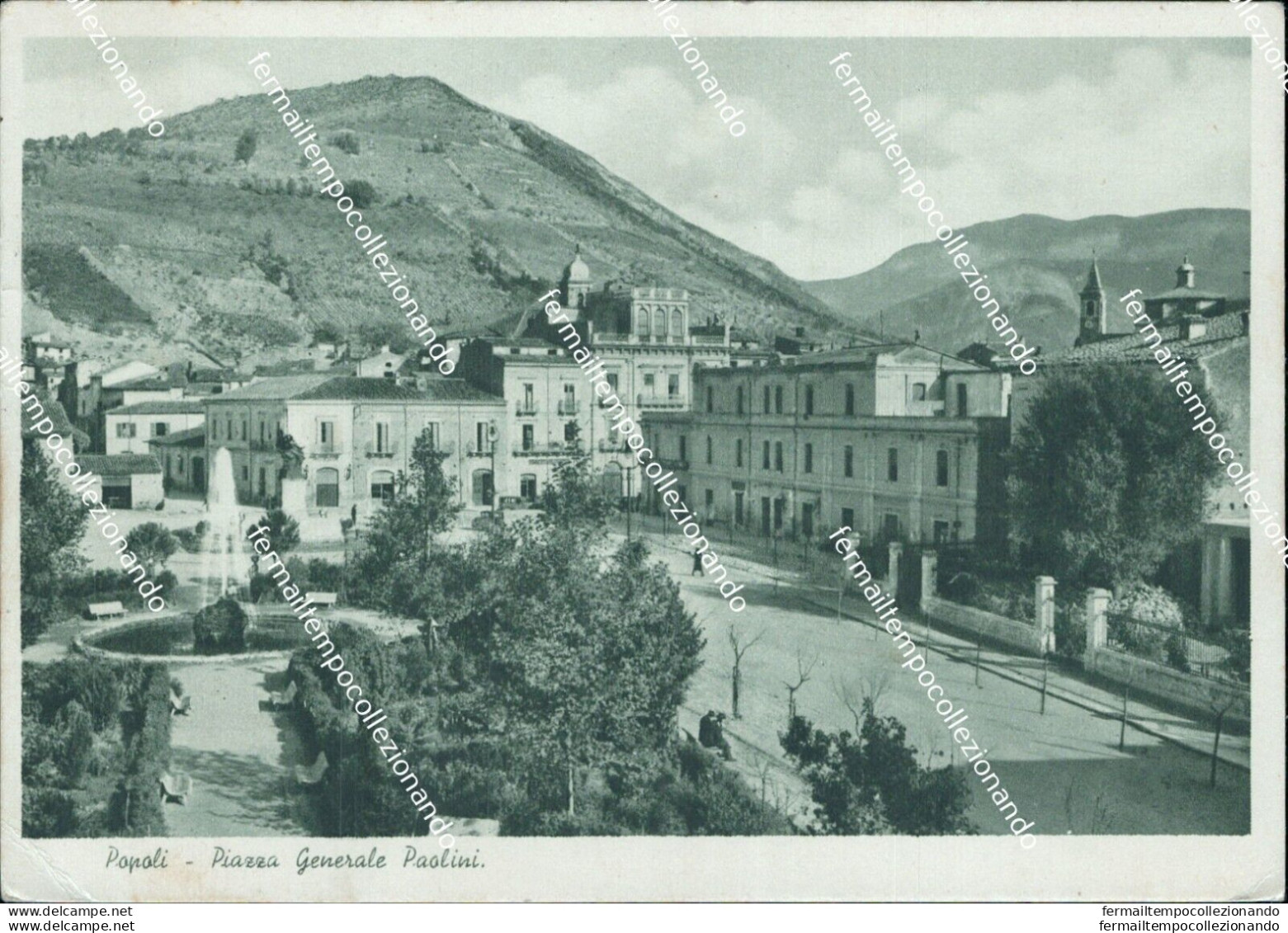 Bi81 Cartolina Popoli Piazza Grande Paolini Provincia Di Pescara - Pescara