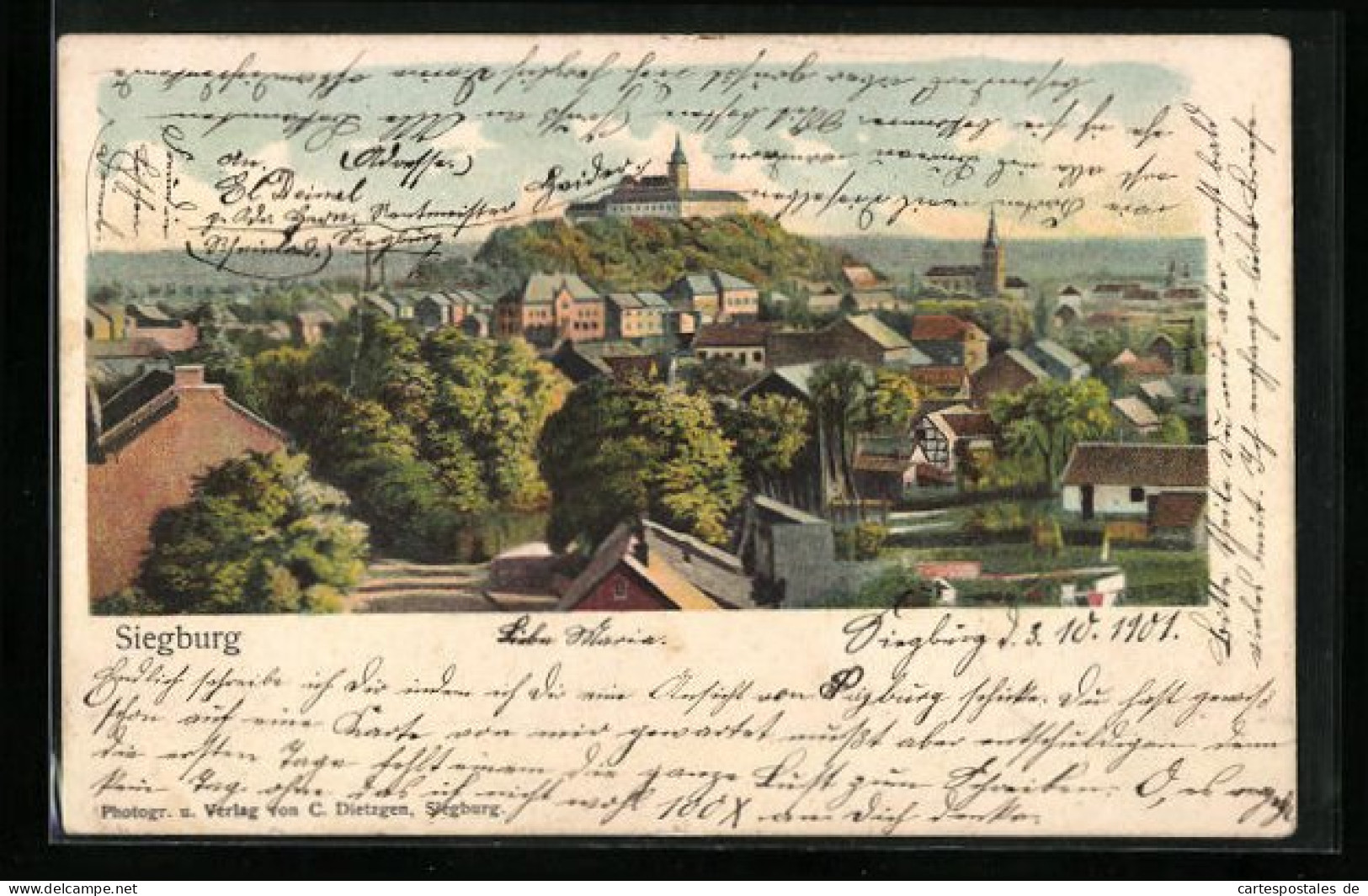 Lithographie Siegburg, Gesamtansicht Mit Schloss  - Siegburg
