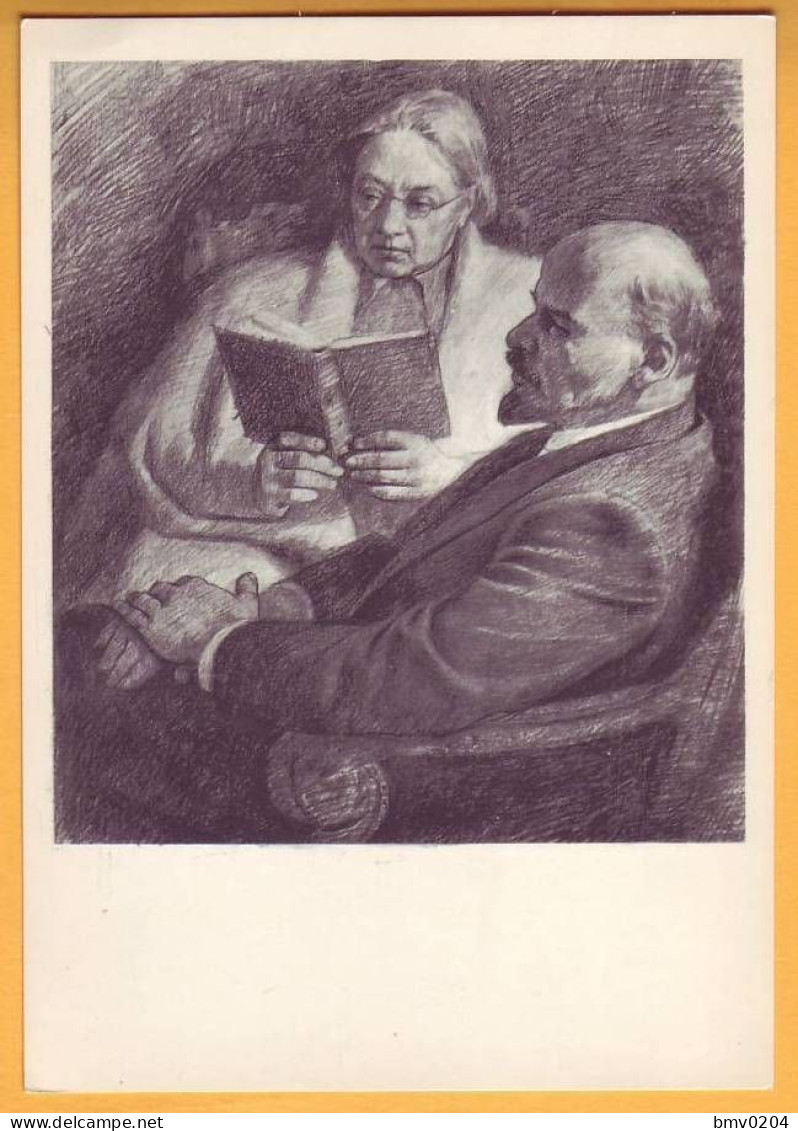 1960 RUSSIA RUSSIE USSR URSS  Lenin And Krupskaya  Book Reading. - Russia