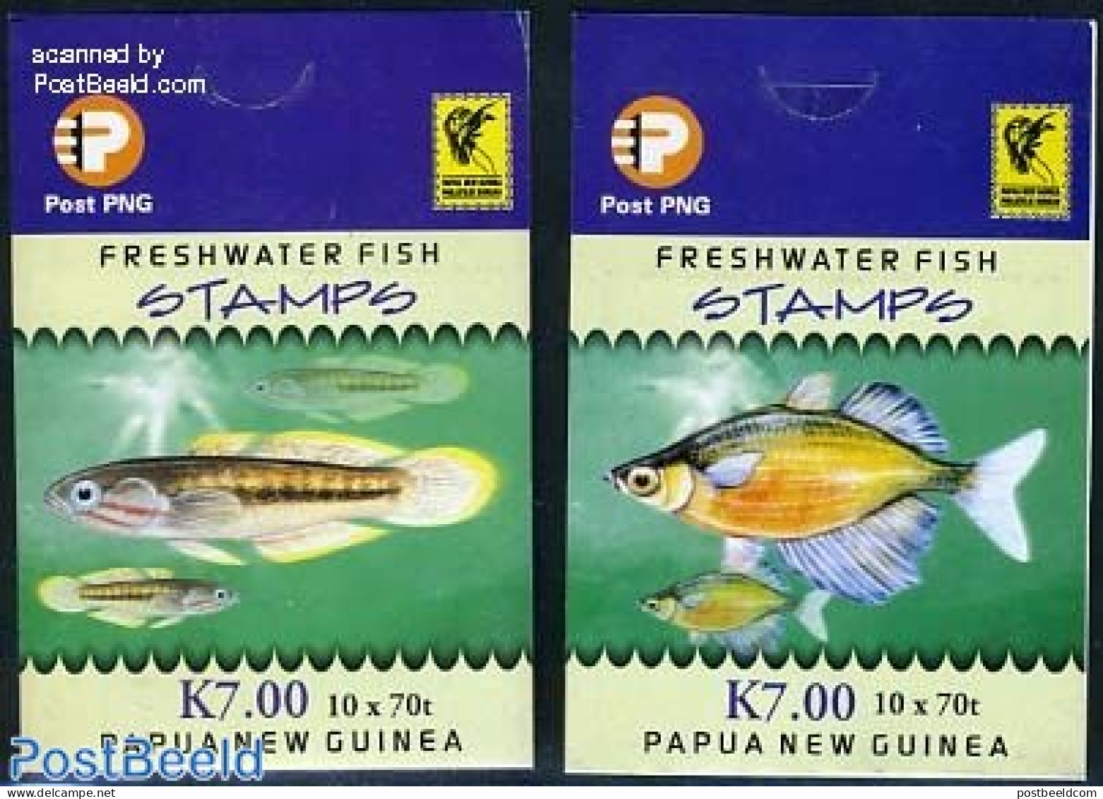 Papua New Guinea 2004 Freshwater Fish 2 Booklets, Mint NH, Nature - Fish - Stamp Booklets - Pesci