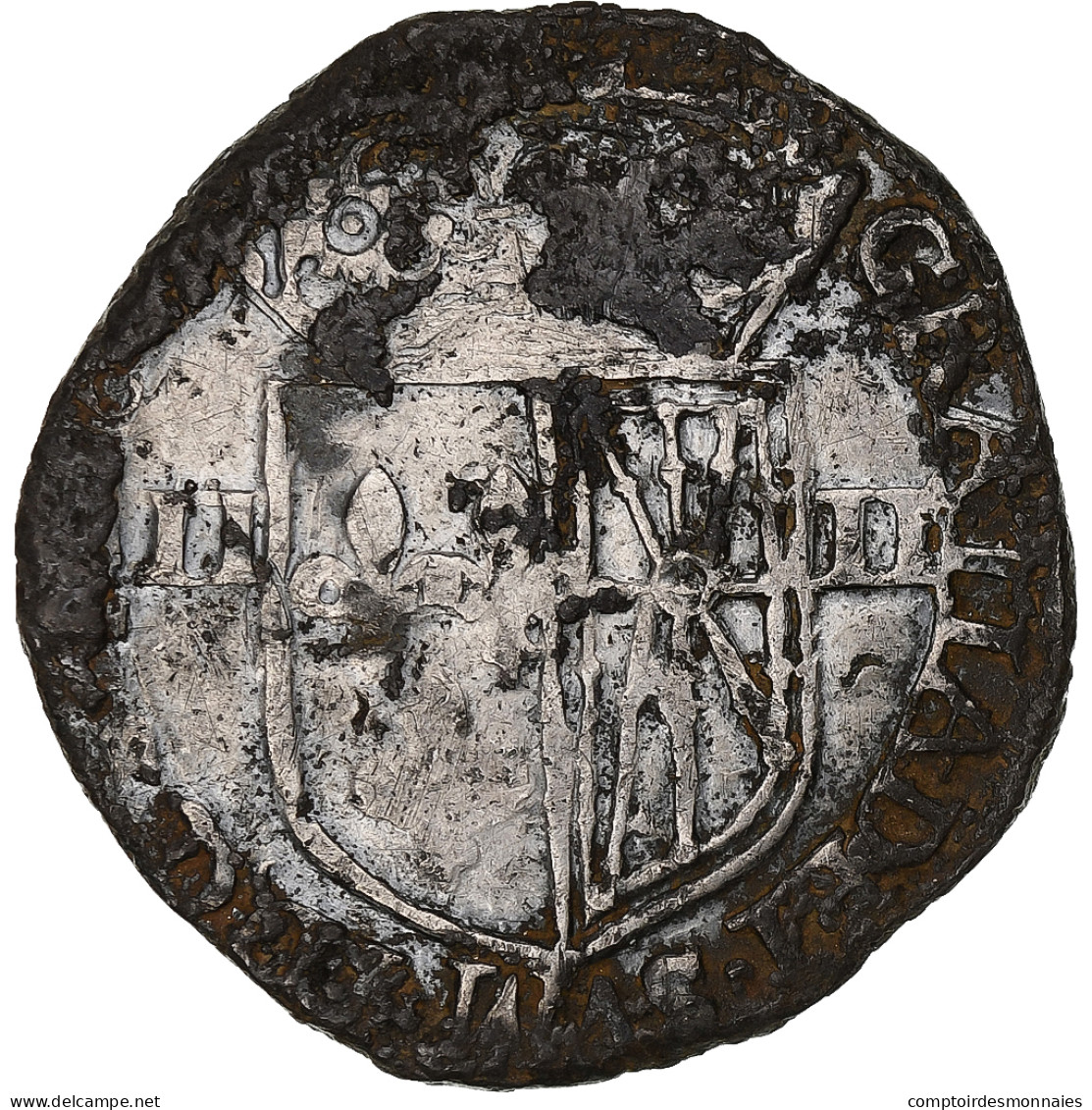 France, Henri IV, 1/4 Ecu De Béarn, Date Incertaine, Faux D'époque, Bronze - 1589-1610 Enrico IV