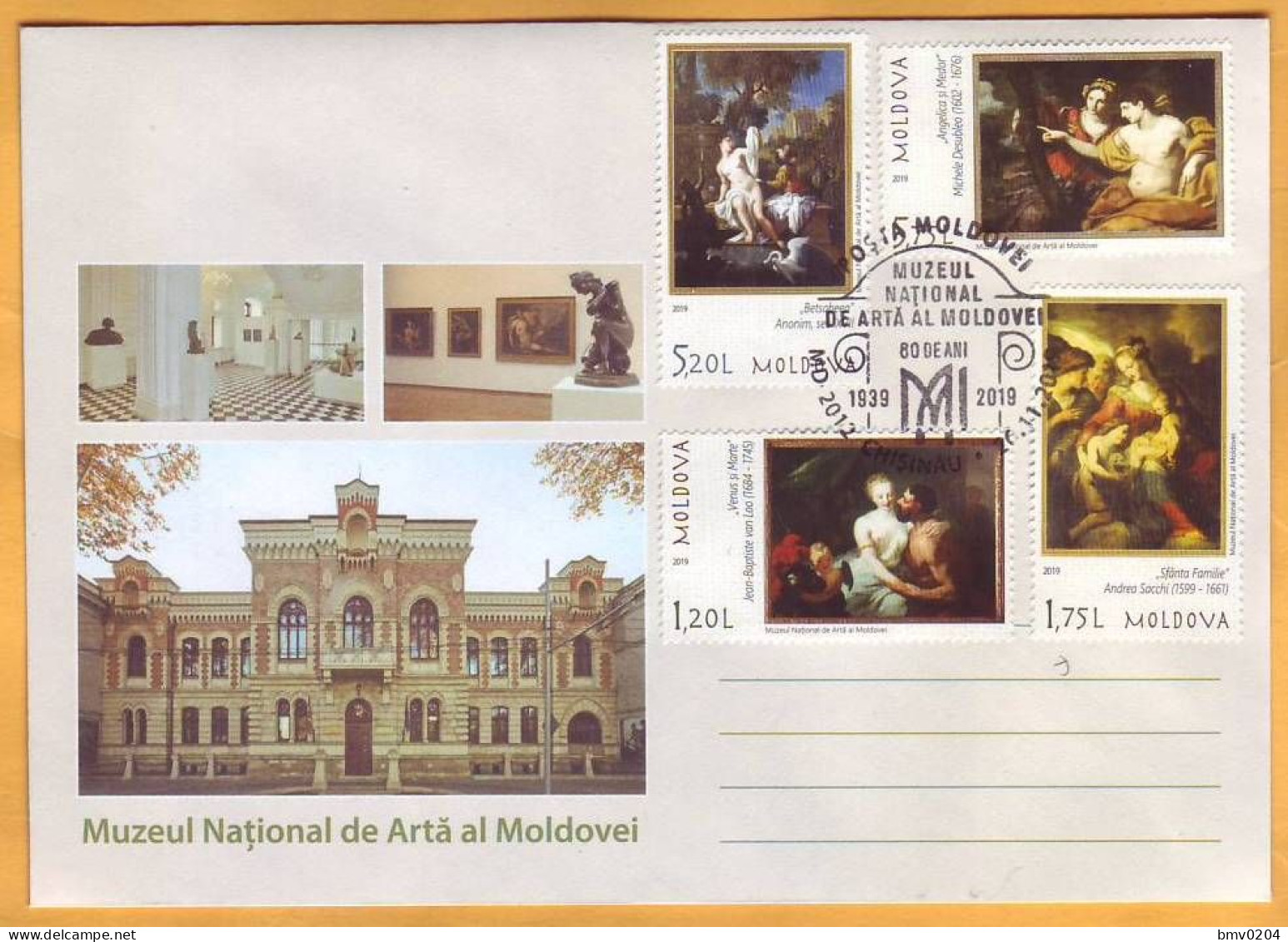 2019 Moldova Moldavie 80 Art, Paintings, Artists, Museum Special Cancellation "Museum Of 80 Years." - Musea