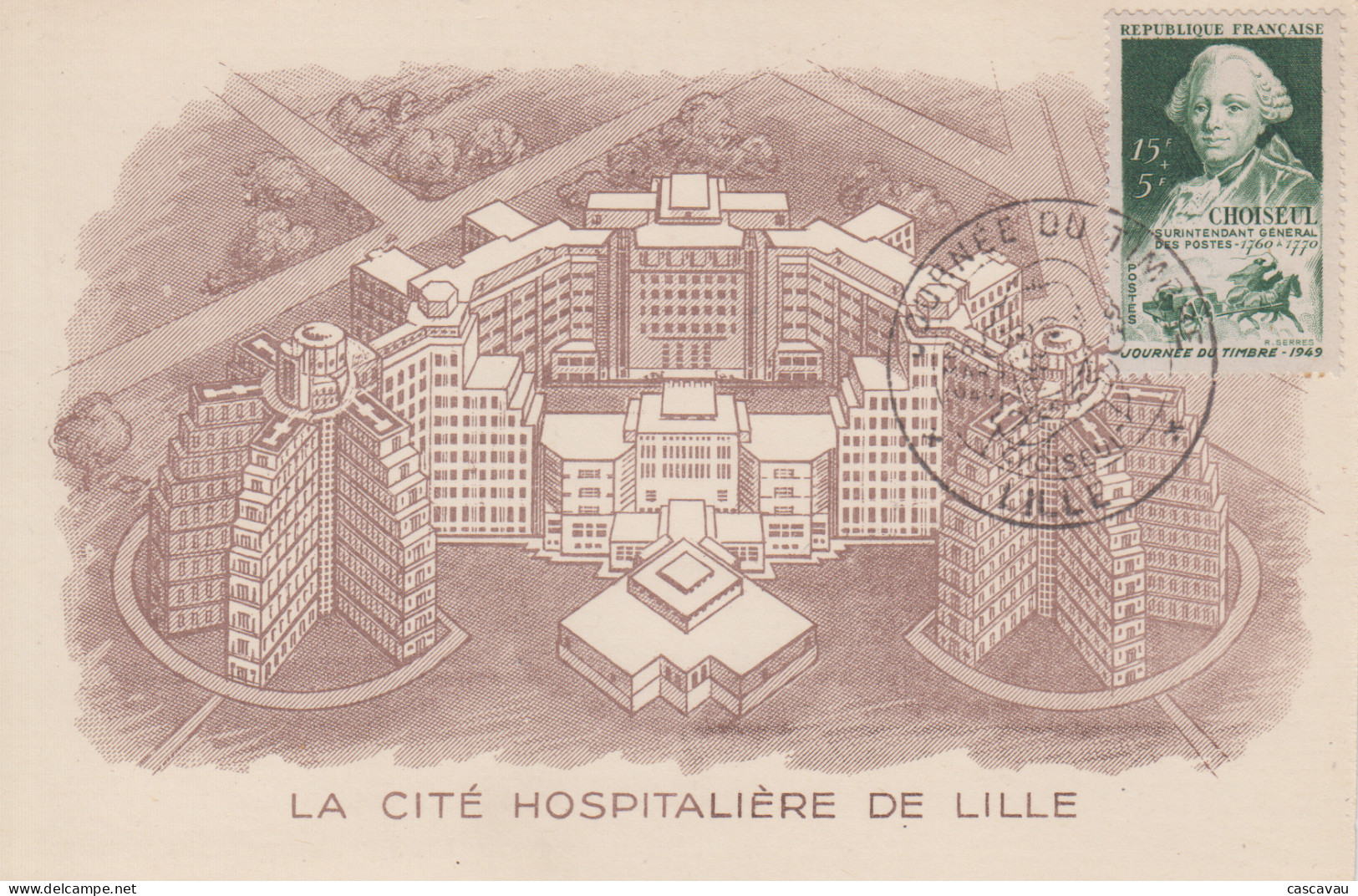 Carte  Locale  1er  Jour   FRANCE    JOURNEE  Du   TIMBRE     LILLE    1949 - Journée Du Timbre