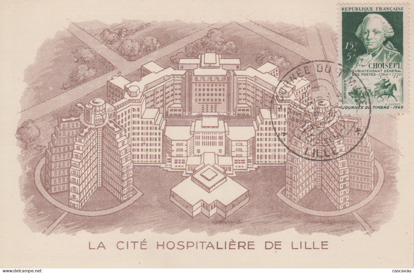 Carte  Locale  1er  Jour   FRANCE    JOURNEE  Du   TIMBRE     LILLE    1949 - Día Del Sello