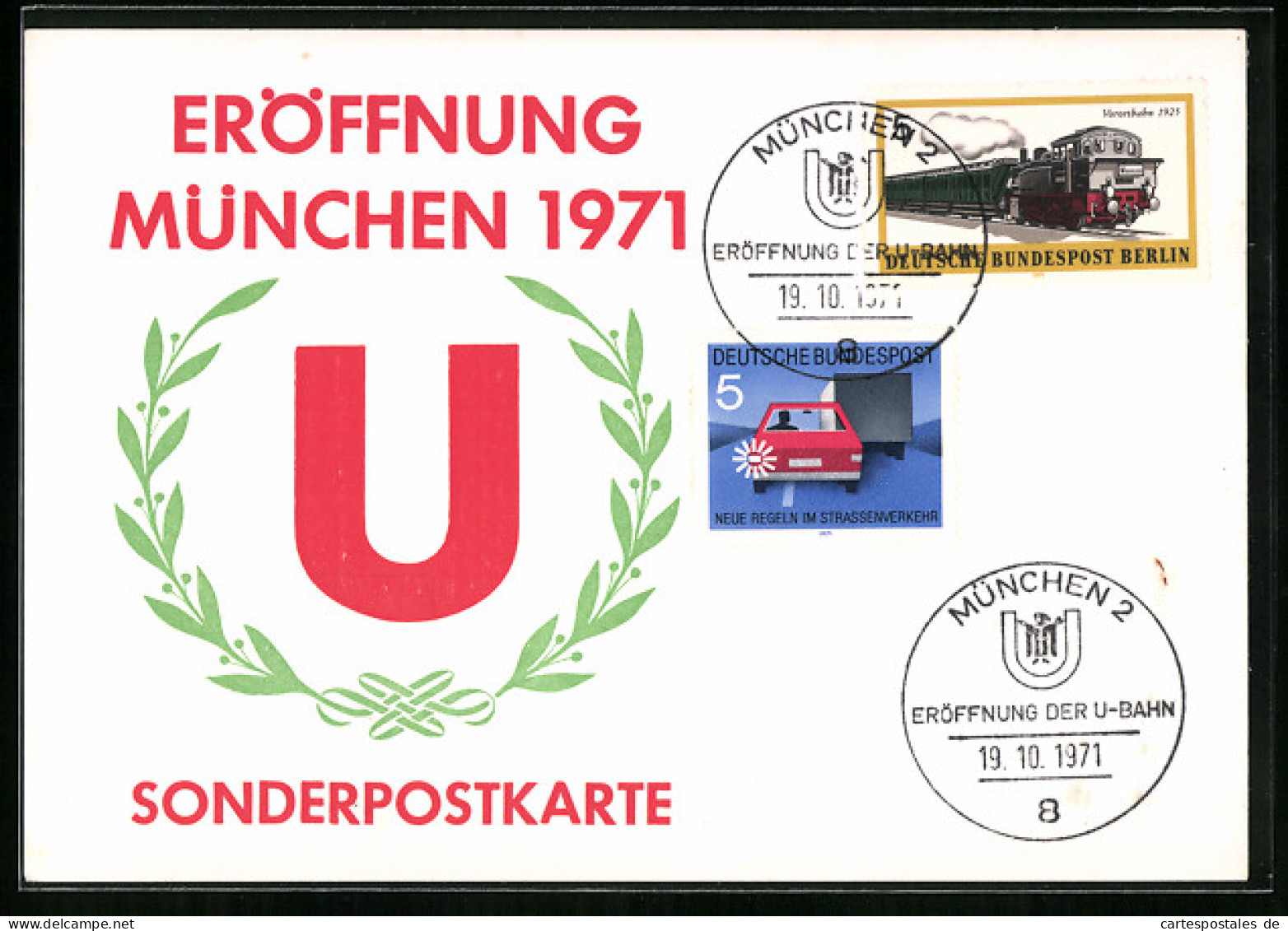 AK München, Eröffnung Der U-Bahn 1971, Sonderpostkarte  - Métro