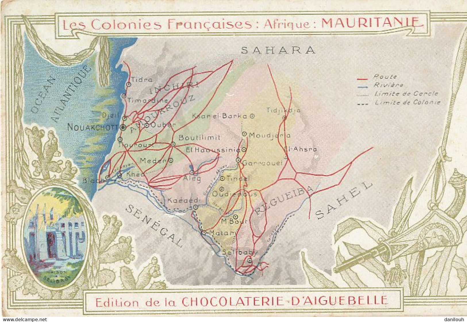 MAURITANIE  )) CARTE GEOGRAPHIQUE   Edition De La Chocolaterie D Aiguebelle - Mauretanien