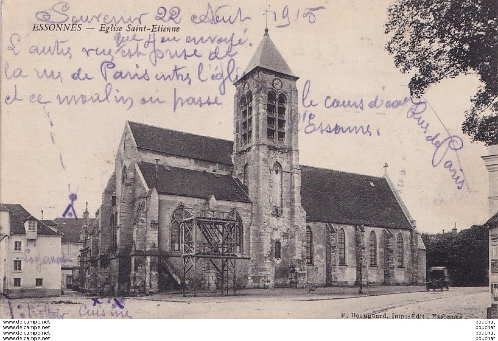 Y14-91) ESSONNES  - EGLISE SAINT ETIENNE - ( 2 SCANS )  - Essonnes