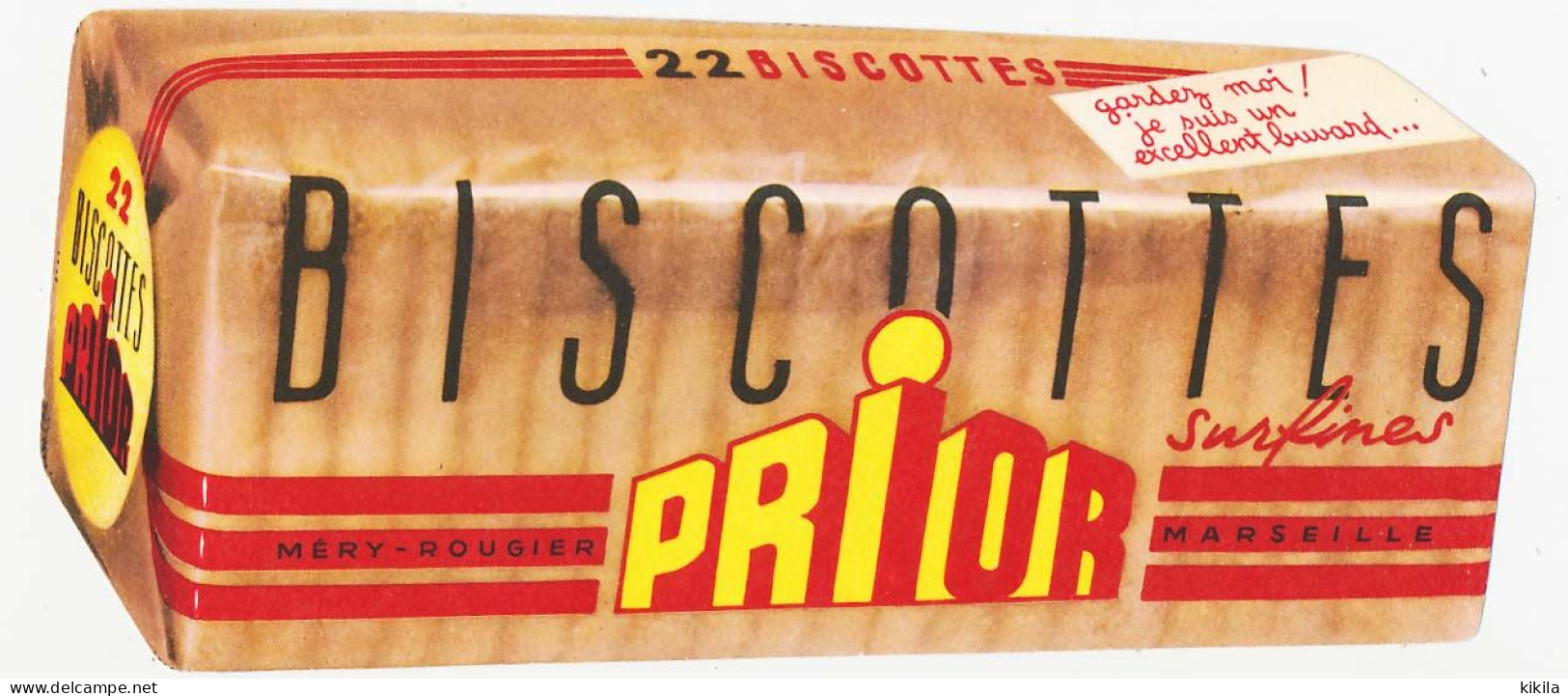 Buvard 21.1 X 9.00 Biscottes PRIOR  Mery-Rougier Marseille - Biscotti