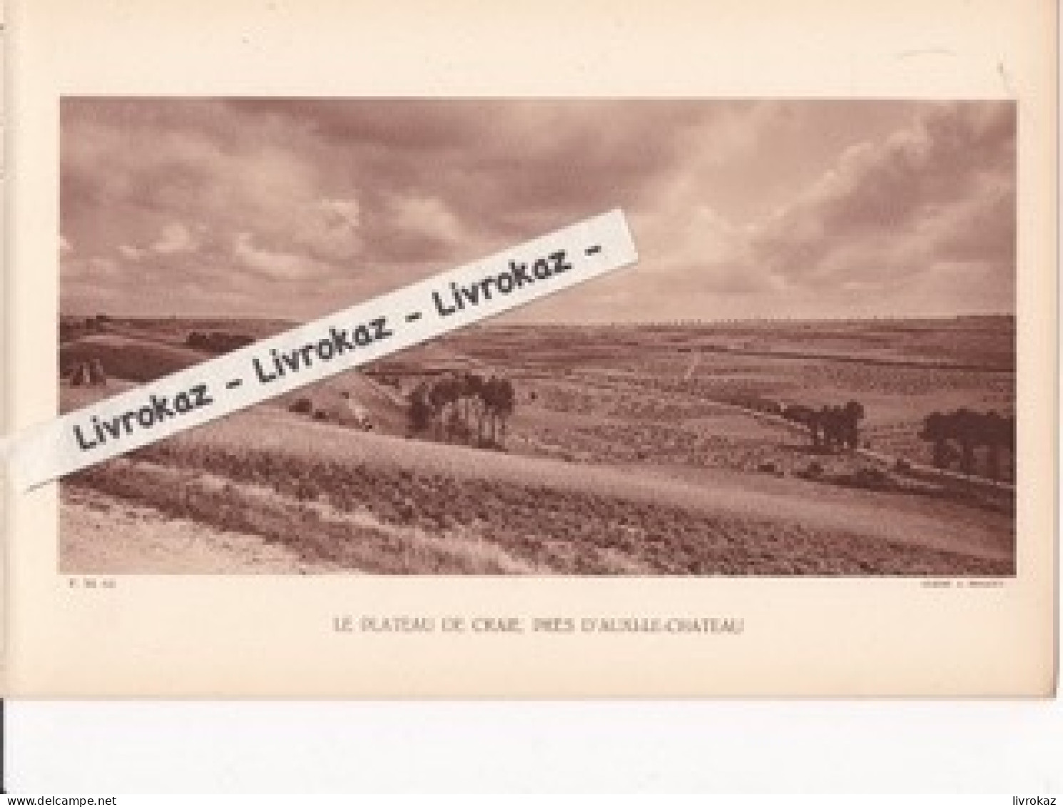 Le Plateau De Craie, Près D'Auxi-le-Château, Pas De Calais, Photo Sépia Extraite D'un Livre Paru En 1933 - Ohne Zuordnung