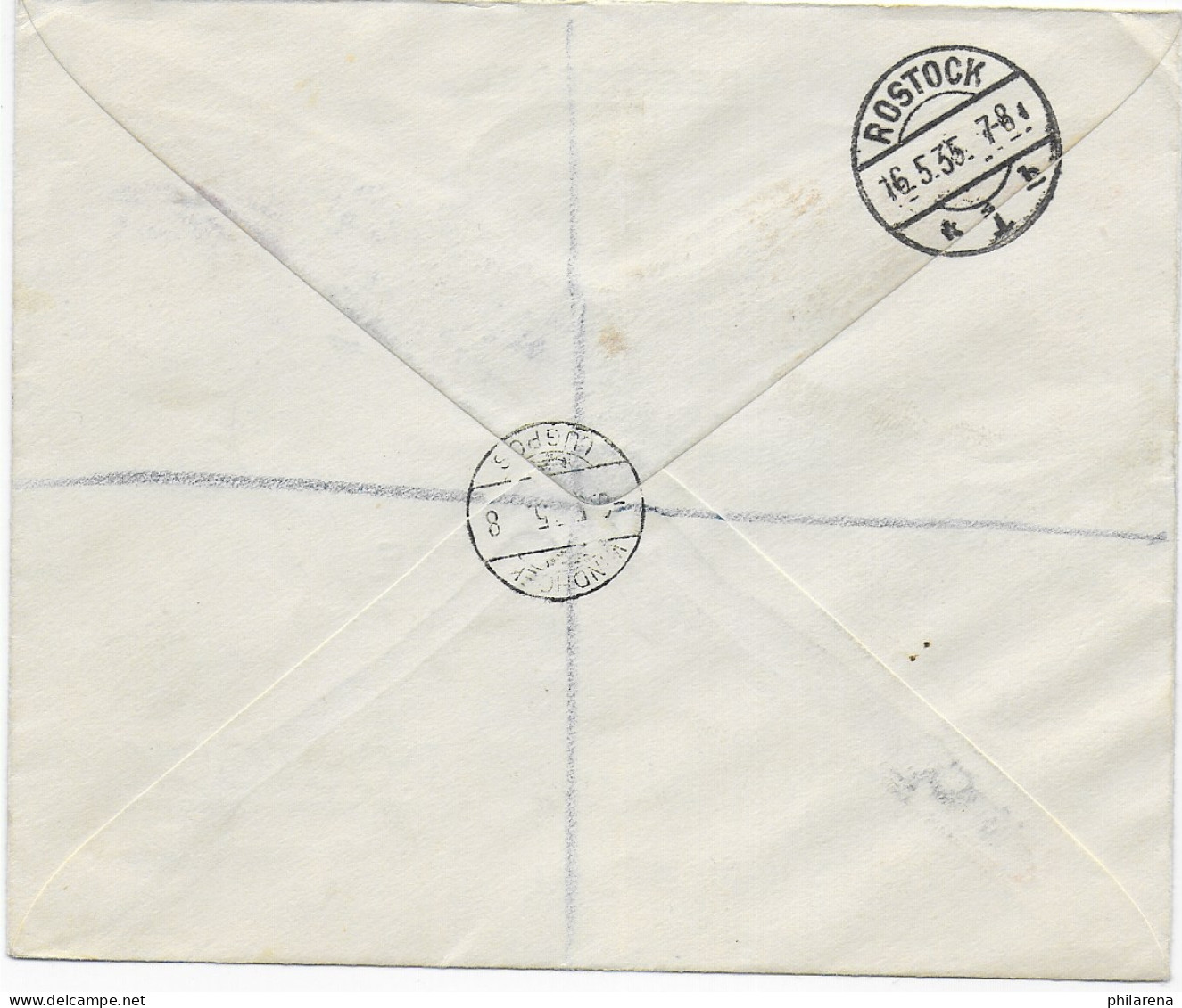 Einschreiben Air Mail Windhoek Nach Rostock, 1935 - Andere & Zonder Classificatie