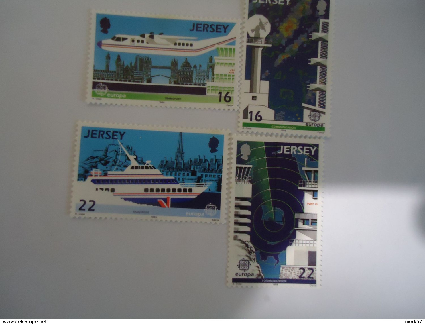 JERSEY MNH 4 STAMPS EUROPA 88  AIRPLANES SHIPS - 1988