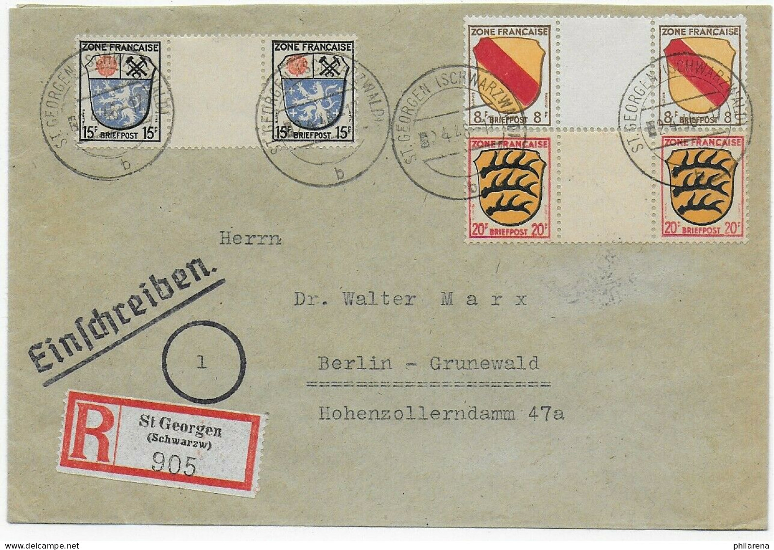 St. Georgen, Einschreiben Nach Berlin, 1946 - General Issues