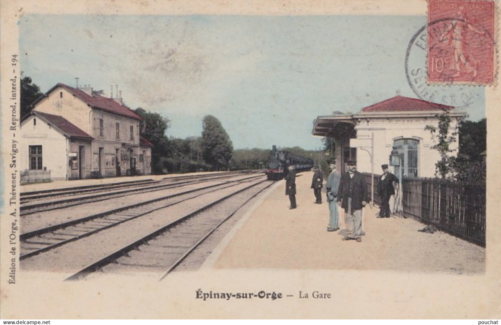 S13-91) EPINAY SUR ORGE - LA GARE - (ANIMÉE - PERSONNAGES  - TRAIN  - COULEURS ) - Epinay-sur-Orge