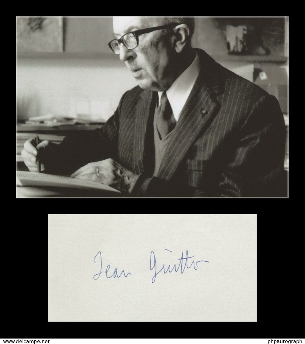 Jean Guitton (1901-1999) - French Philosopher - Rare Signed Sheet + Photo - 1972 - Writers