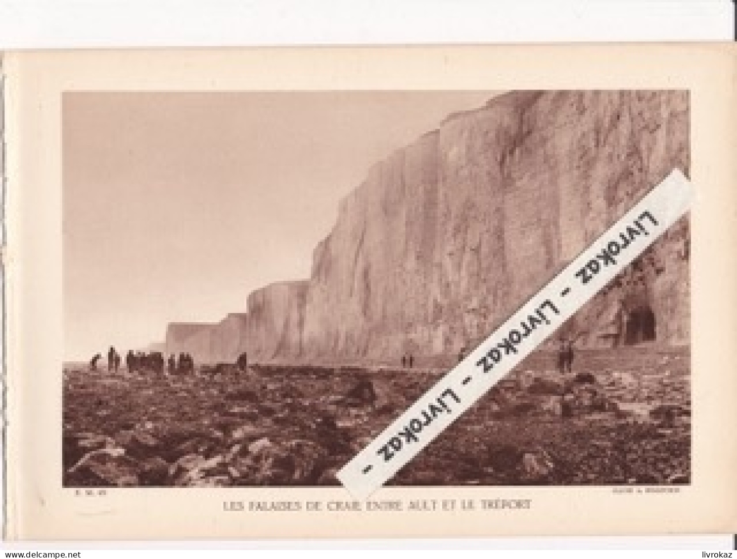 Falaises De Craie Entre Ault Et Le Tréport (Somme), Photo Sépia Extraite D'un Livre Paru En 1933 - Ohne Zuordnung