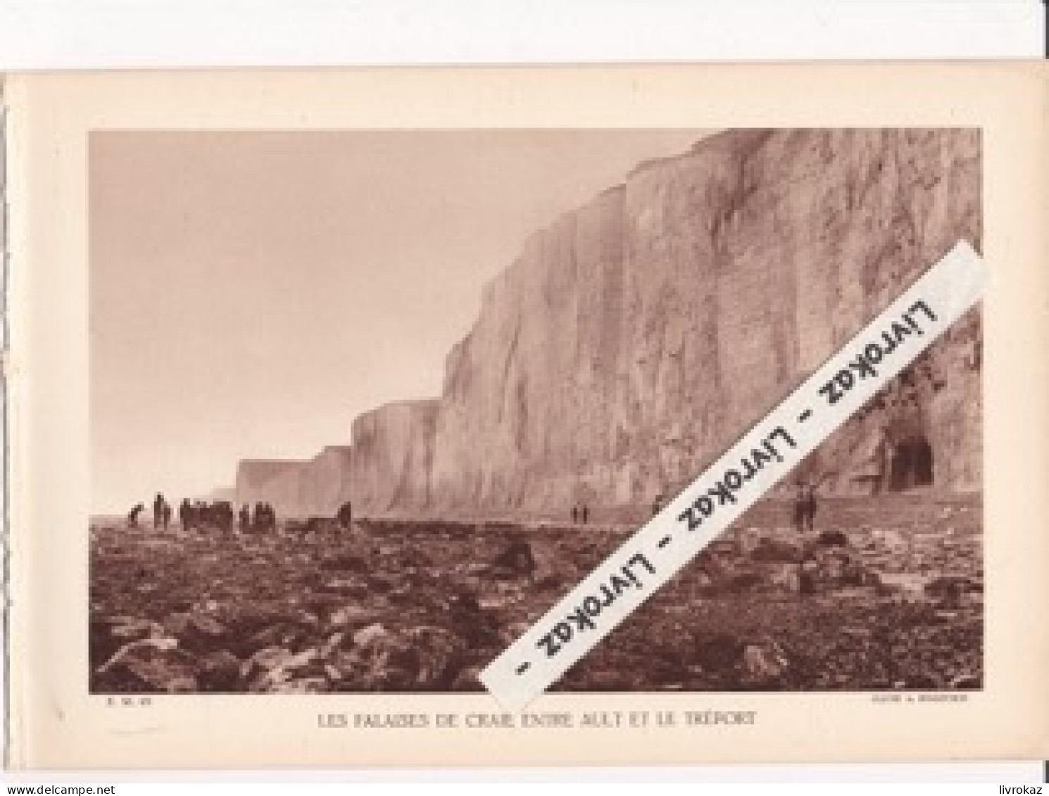 Falaises De Craie Entre Ault Et Le Tréport (Somme), Photo Sépia Extraite D'un Livre Paru En 1933 - Sin Clasificación