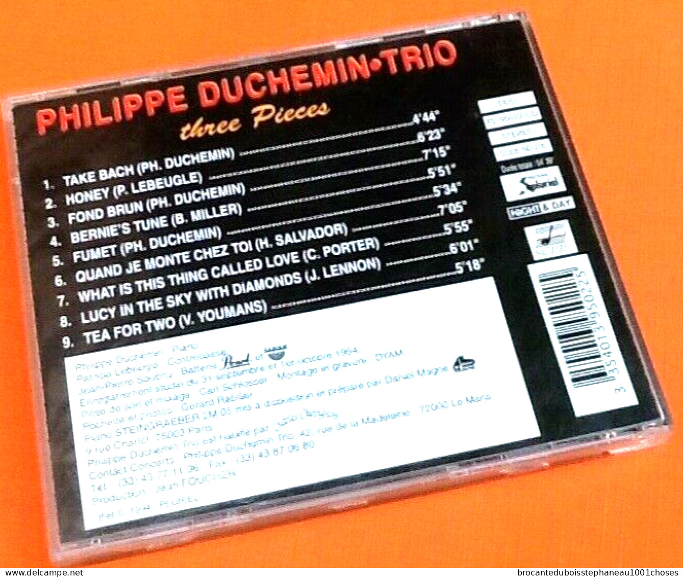 (Jazz)  Album CD Philippe Duchemin Trio   Three Pièces - Jazz