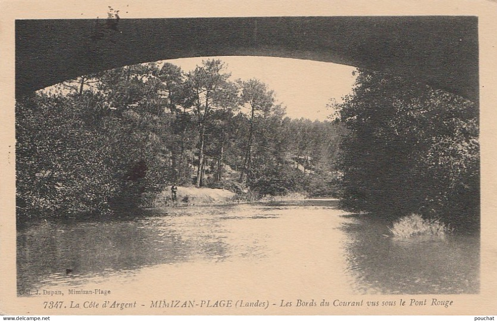 R12-40) MIMIZAN PLAGE (LANDES) LES  BORDS DU COURANT VUS SOUS  LE PONT ROUGE  - (2 SCANS) - Mimizan Plage