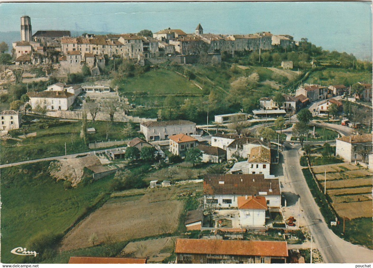 47) TOURNON D'AGENAIS - VUE GÉNÉRALE AÉRIENNE - (2 SCANS) - Tournon D'Agenais