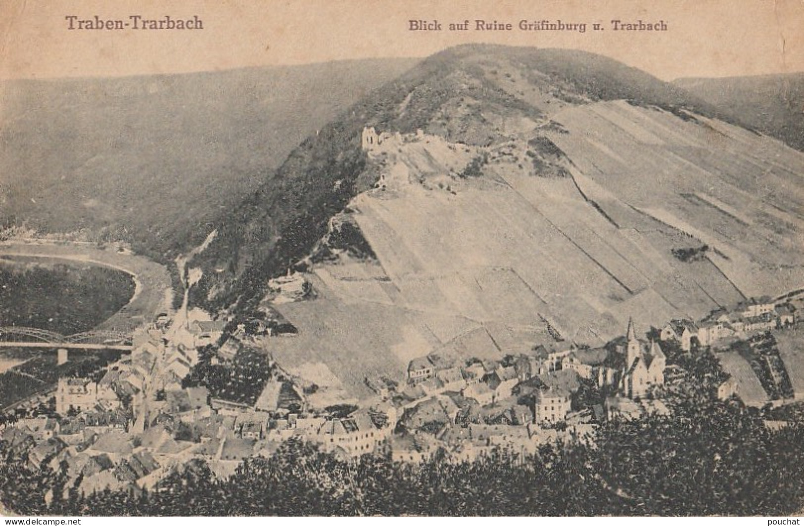 R22- TRABEN -TRARBACH - BLICK AUF GRUFINBURG U. TRARBACH - (2 SCANS) - Traben-Trarbach