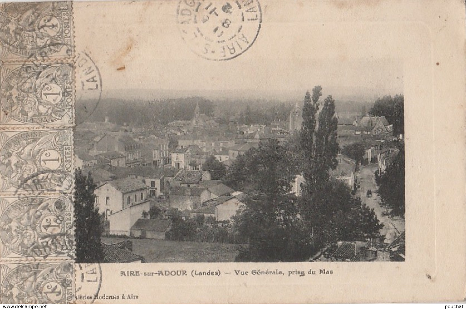 S11-40) AIRE SUR ADOUR (LANDES) VUE GENERALE , PRISE DU MAS - ( BELLE AFFRANCHISSEMENT ) - Aire