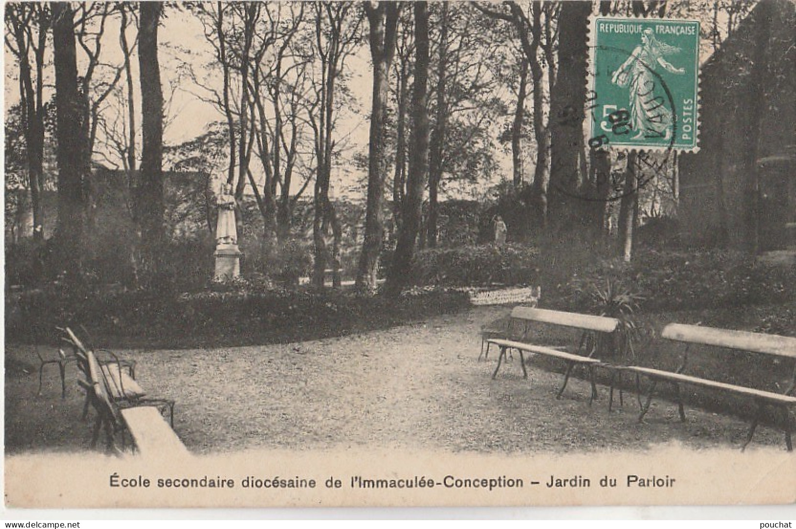 S19-75) PARIS (XV°) ECOLE SECONDAIRE DIOCESAINE DE L'IMMACULEE CONCEPTION - JARDIN DU PARLOIR - Enseignement, Ecoles Et Universités