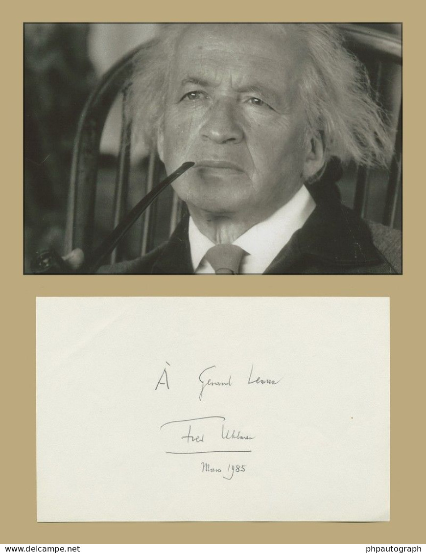 Fred Uhlman (1901-1985) - German-English Writer - Signed Sheet + Photo - 1985 - Schriftsteller