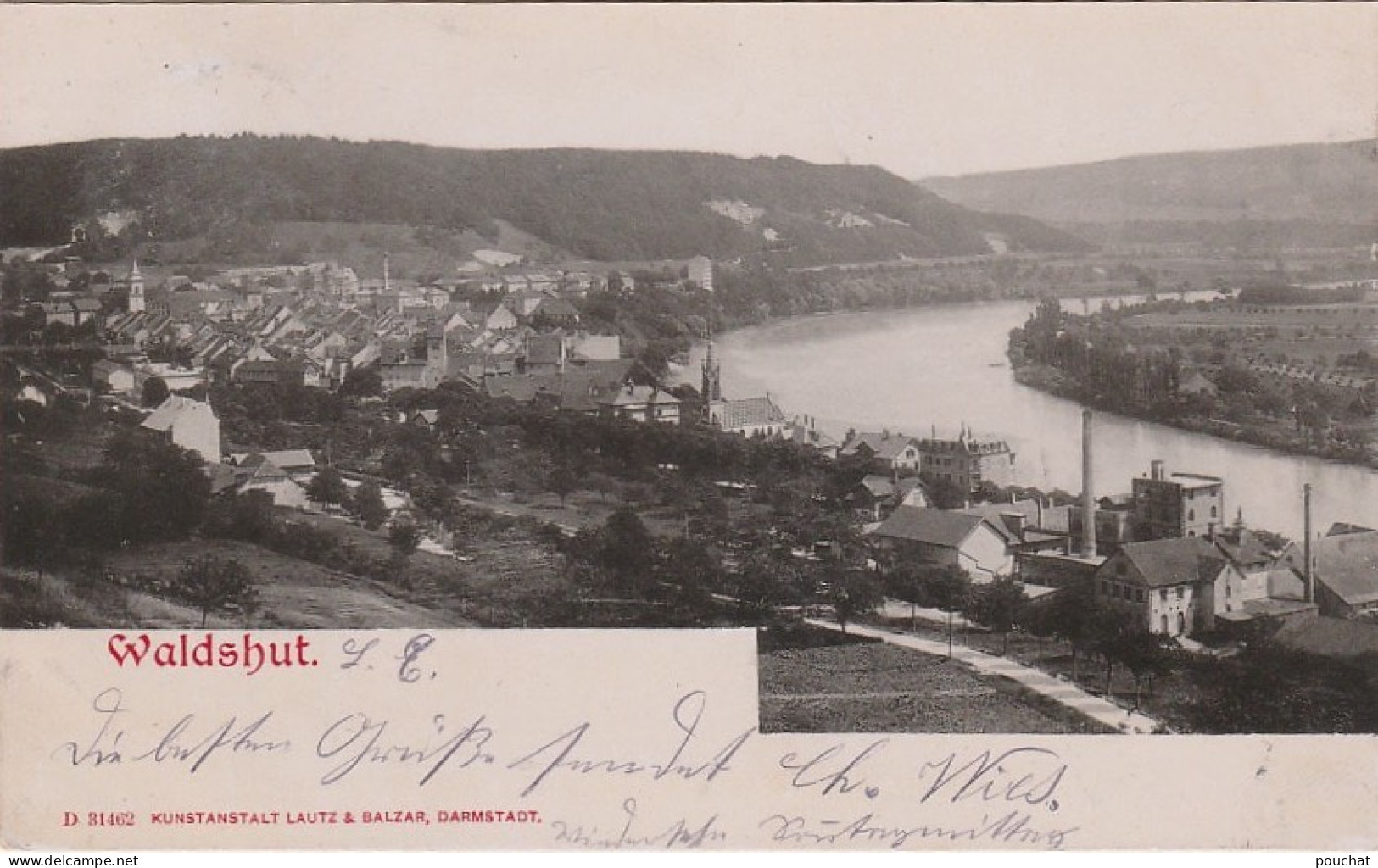 S29- WALDSHUT (ALLEMAGNE) - KUNSTANSTALT LAUTZ & BALZAR , DARMSTADT - ( OBLITERATION DE 1903  - 2 SCANS ) - Waldshut-Tiengen