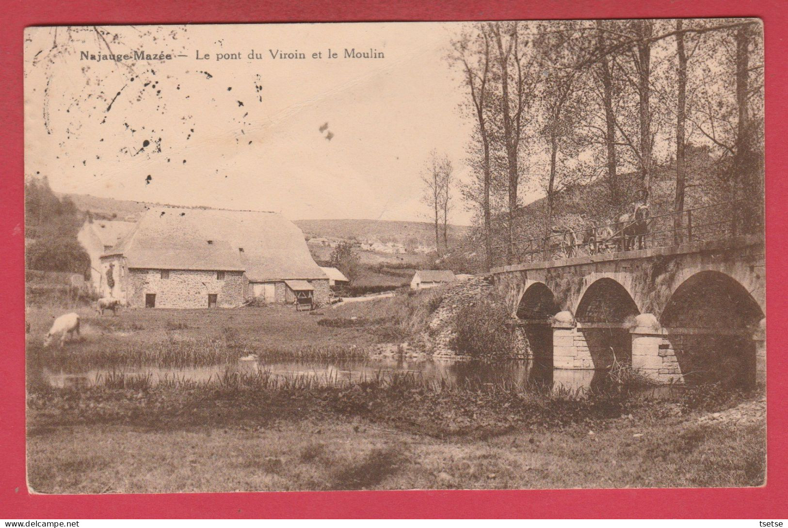 Najauge-Mazée - Le Pont Du Viroin Et Le Moulin - 1935 ( Voir Verso ) - Viroinval