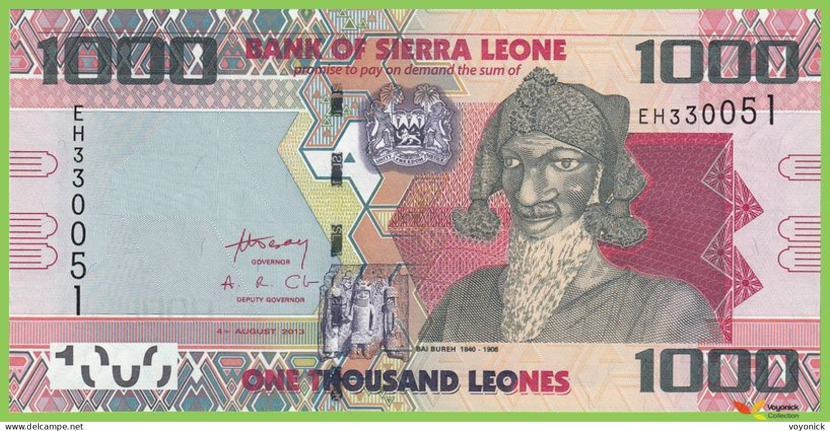 Voyo SIERRA LEONE 1000 Leones 2013 P30b B125b EH UNC - Sierra Leone