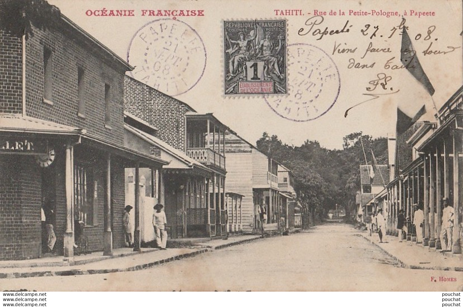 H19- OCEANIE FRANCAISE - TAHITI - RUE DE LA PETITE POLOGNE , A PAPEETE - (ANIMEE) - Tahiti