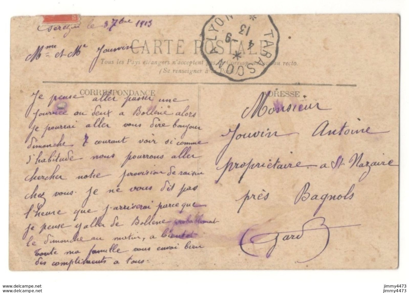 CPA - LYON En 1913 - Place Bellecour Et Côteau De Fourvières ( Bien Animée, Avions Dans Le Ciel ) N° 10 - Lyon 2