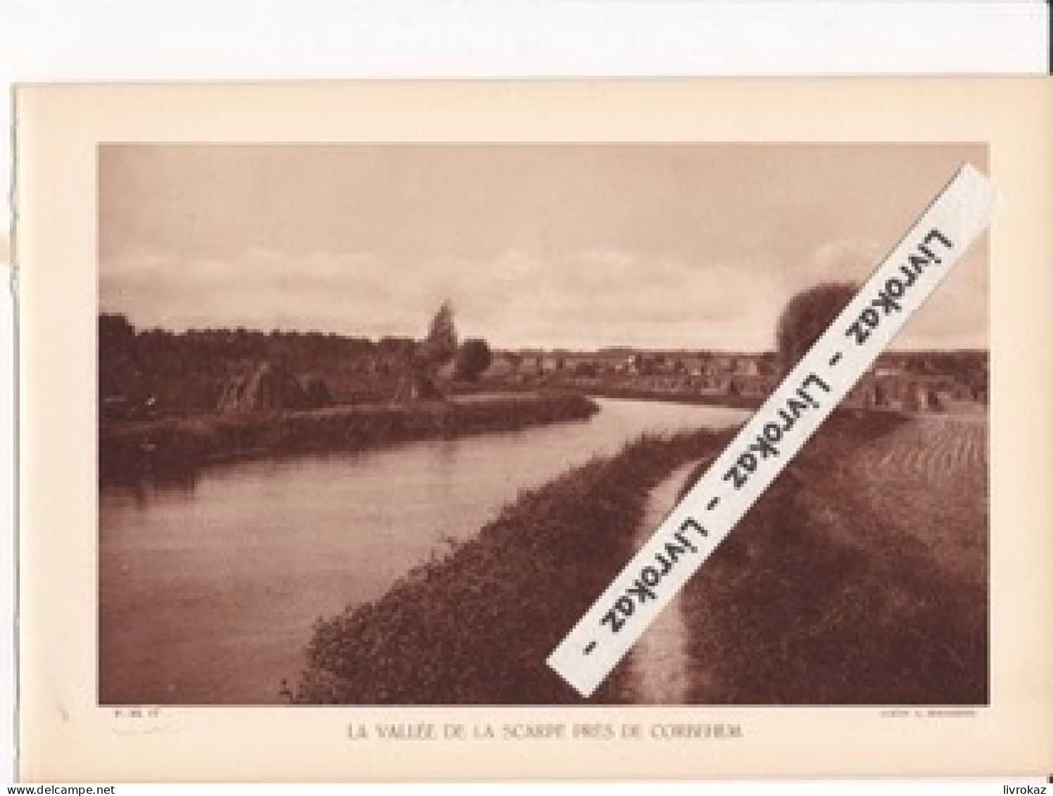 La Vallée De La Scarpe Près De Corbehem (Pas-de-Calais), Photo Sépia Extraite D'un Livre Paru En 1933 - Non Classés