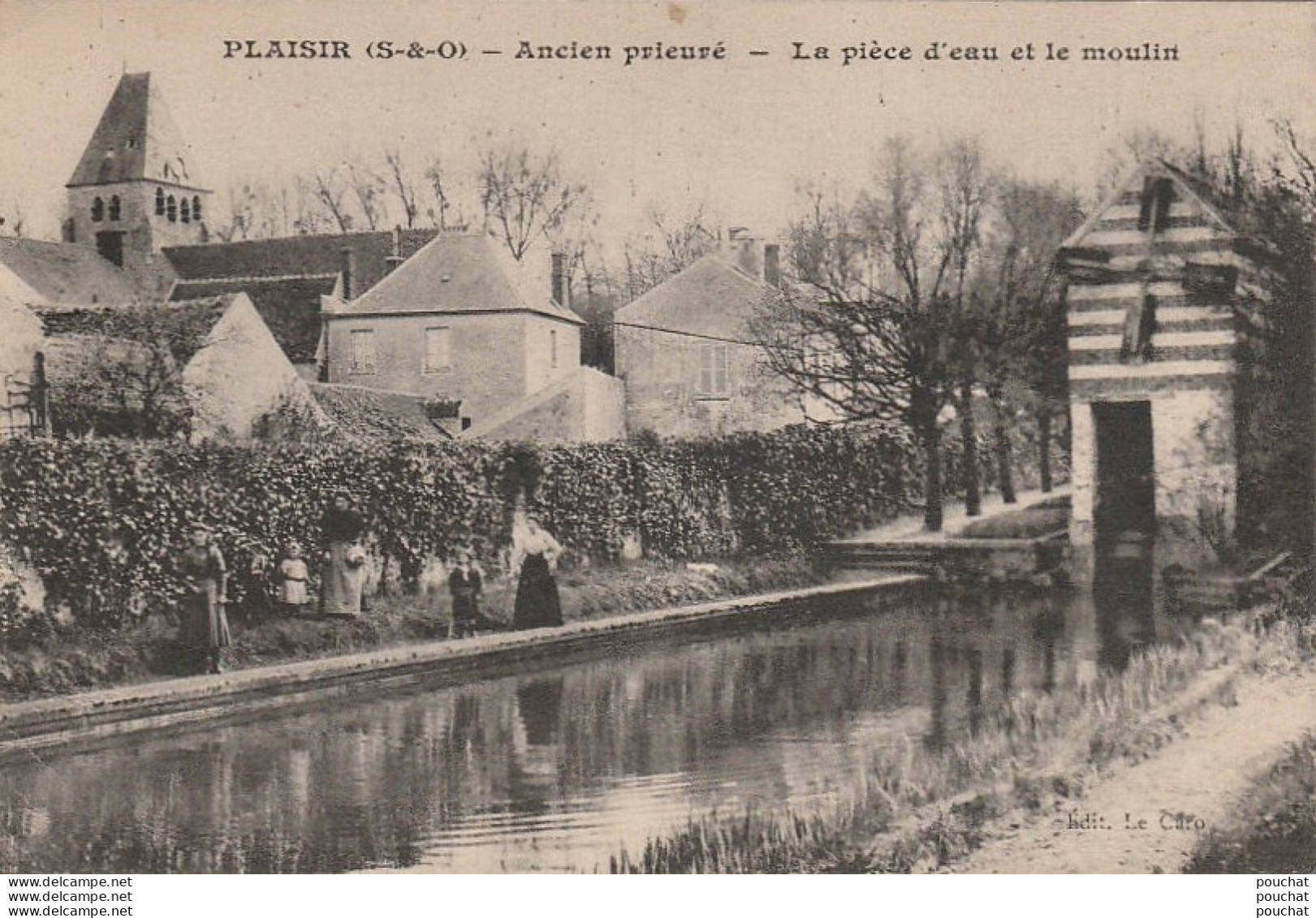 I6-78) PLAISIR - ANCIEN PRIEURE - LA PIECE D'EAU ET LE MOULIN - (ANIMEE - 2 SCANS) - Plaisir