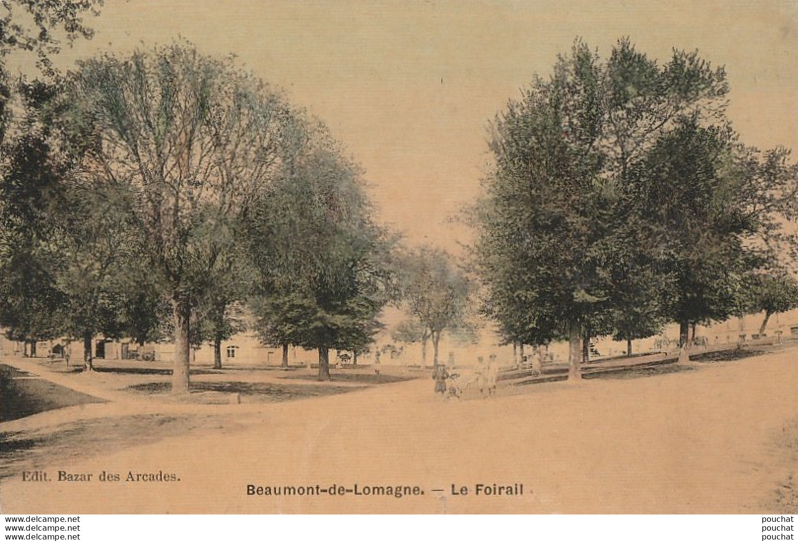 I14- 82) BEAUMONT DE LOMAGNE (TARN ET GARONNE) LE FOIRAIL  - (PETITE ANIMATION - CARTE TOILEE COULEURS -2 SCANS) - Beaumont De Lomagne