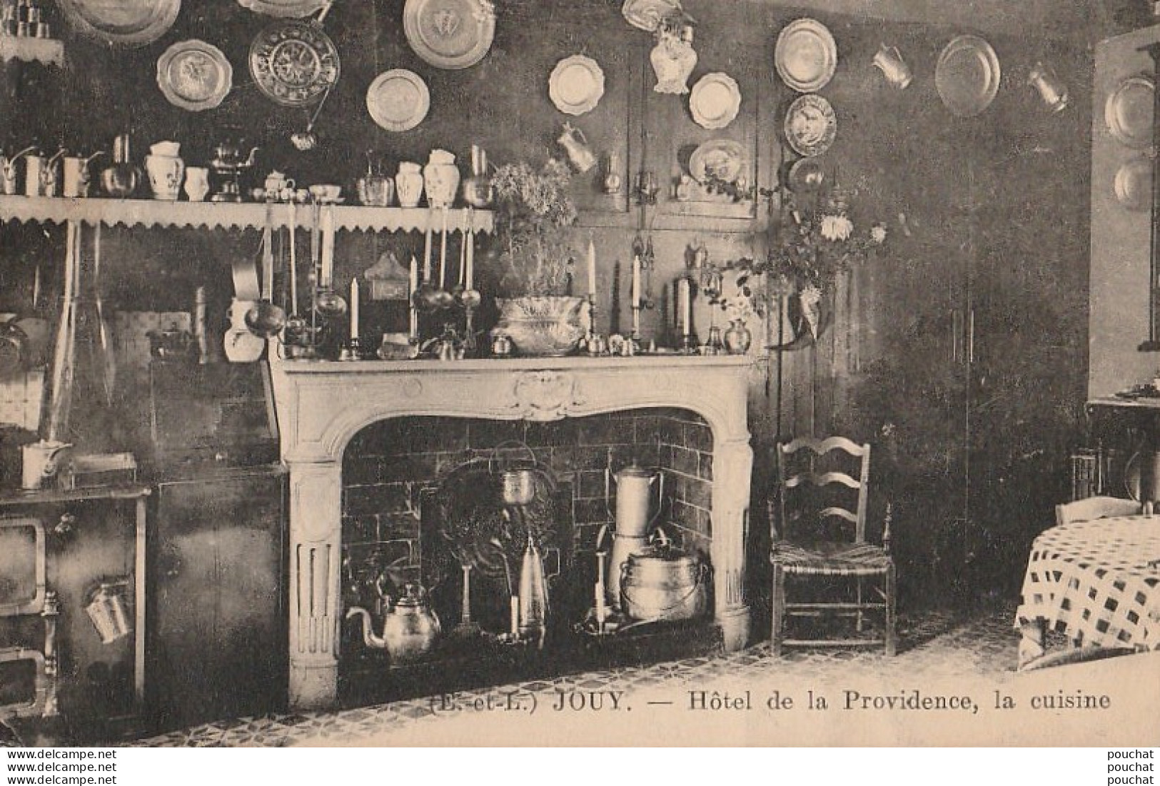 I16- 28) JOUY (EURE ET LOIR) HOTEL DE LA  PROVIDENCE , LA CUISINE - (2 SCANS) - Jouy