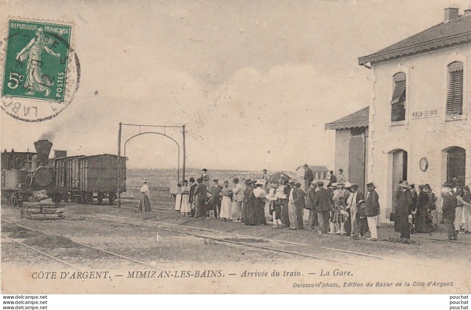 I17-40) MIMIZAN LES BAINS (LANDES) ARRIVEE DU TRAIN - LA GARE (TRES  ANIMEE - TRAIN - VOYAGEURS) - Mimizan Plage