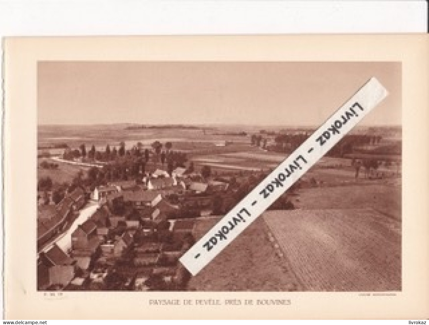 Paysage De Pevèle, Près De Bouvines (Nord), Photo Sépia Extraite D'un Livre Paru En 1933 - Non Classificati