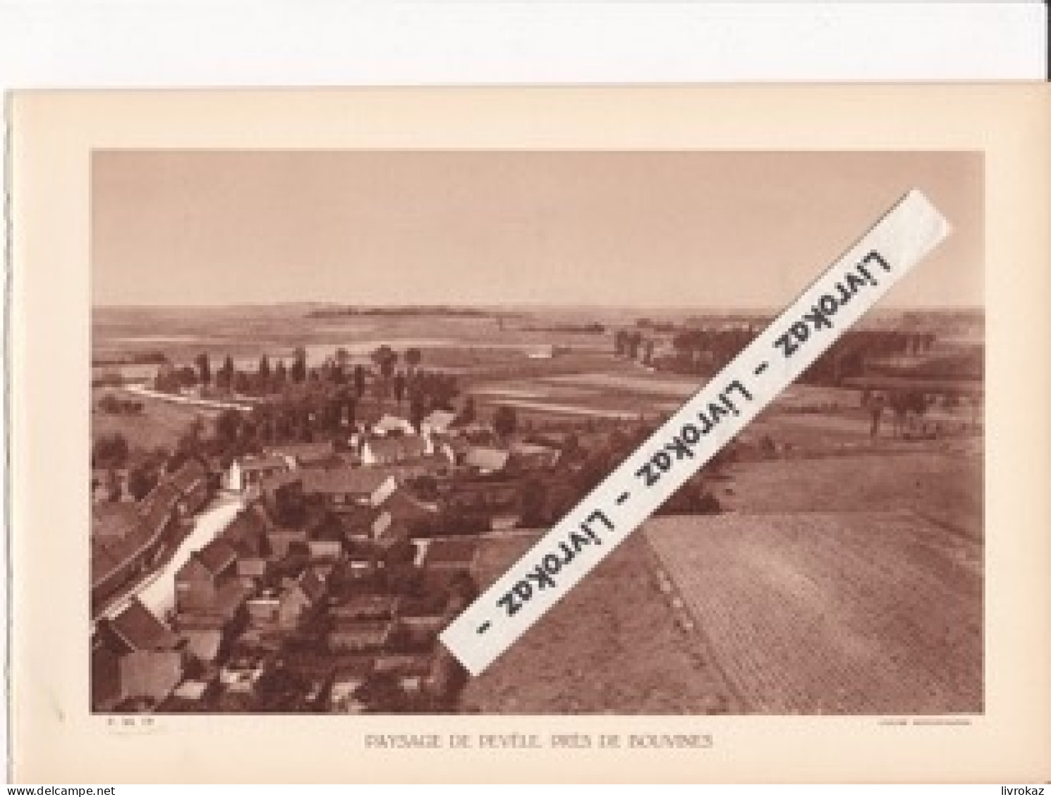 Paysage De Pevèle, Près De Bouvines (Nord), Photo Sépia Extraite D'un Livre Paru En 1933 - Non Classés