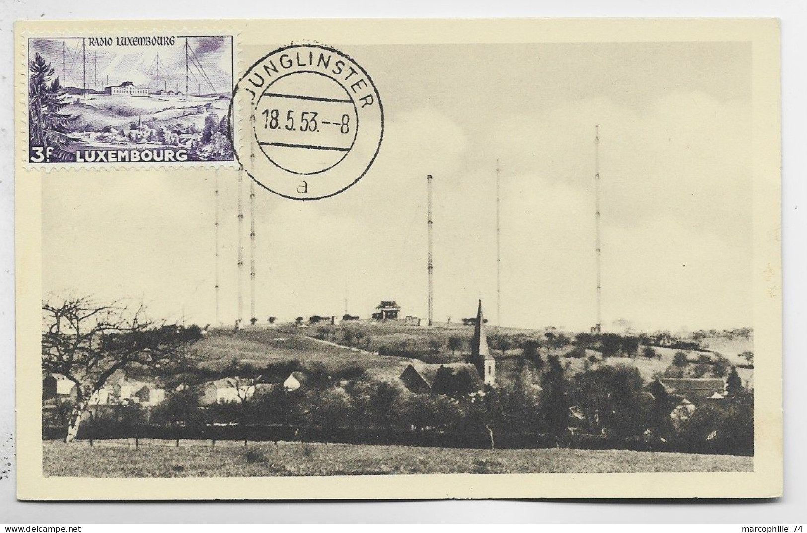 LUXEMBOURG 3FR  CARTE MAXIMUM JUNGLINSTER 18.5.1953 - Cartoline Maximum